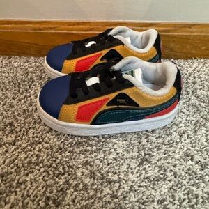 Boys Puma Colorblock Multicolor Low Top Sneakers Suede Mix Toddler Size 6